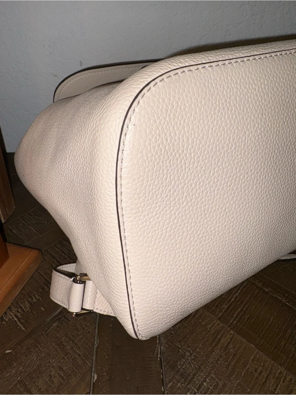 kate spade Cream Pebbled Leather Drawstring Backpack - NWOT - Picture 9 of 14